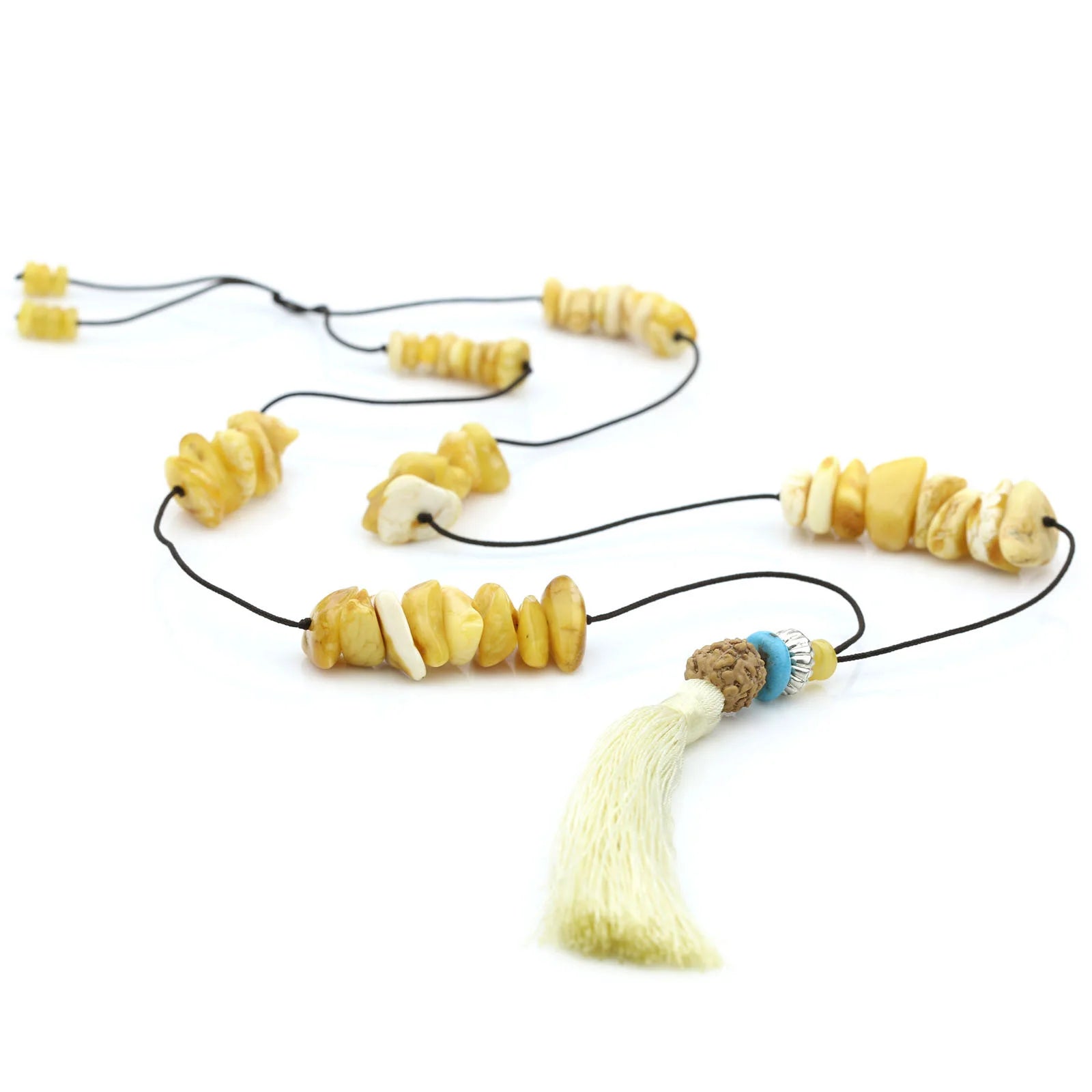 NATURAL BALTIC AMBER TASSEL NECKLACE. TASSEL12