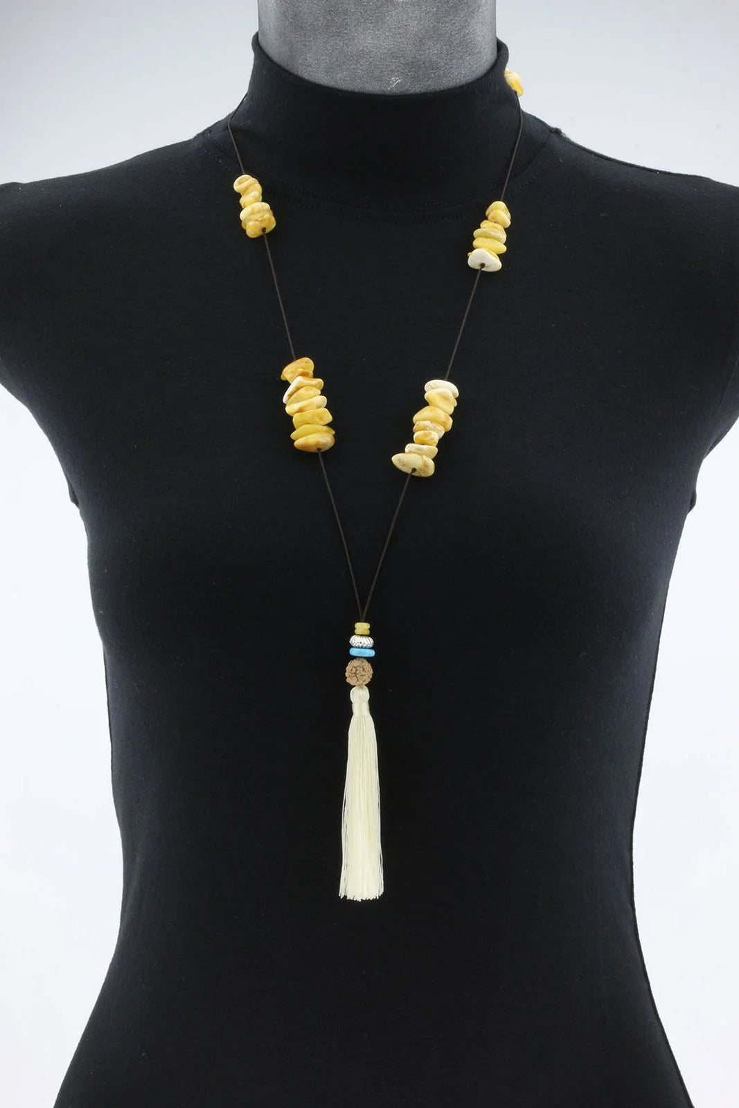 NATURAL BALTIC AMBER TASSEL NECKLACE. TASSEL12