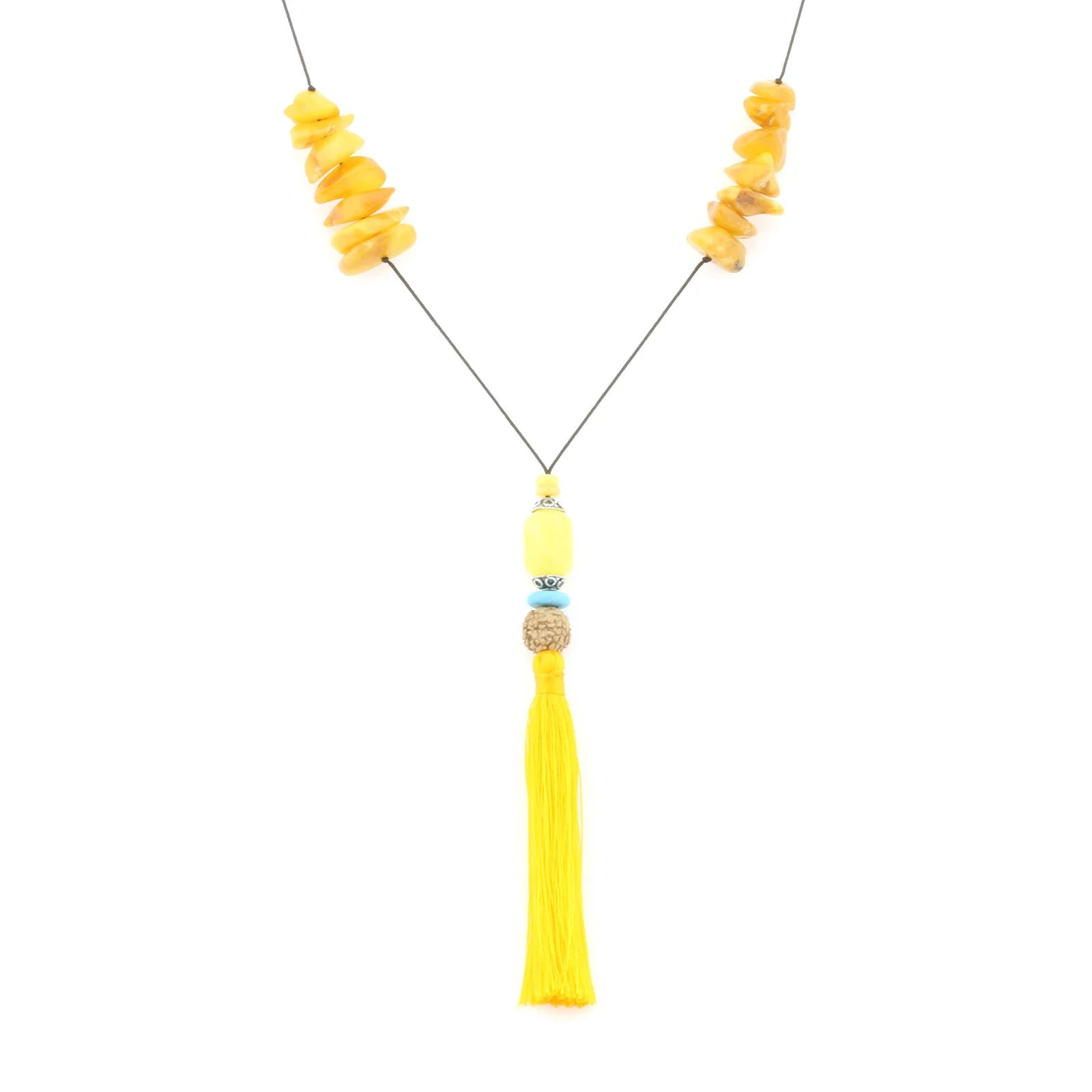 NATURAL BALTIC AMBER TASSEL NECKLACE. TASSEL13