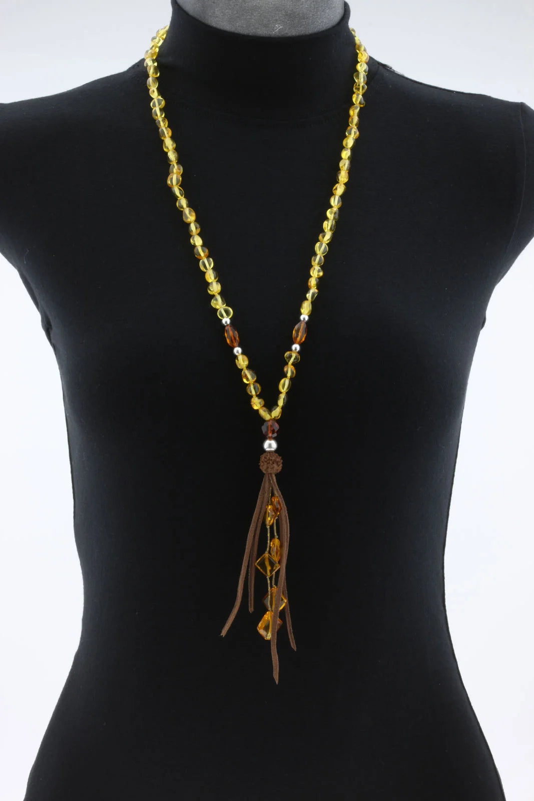 NATURAL BALTIC AMBER TASSEL NECKLACE. TASSEL14