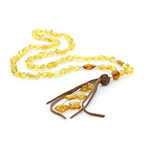 NATURAL BALTIC AMBER TASSEL NECKLACE. TASSEL14