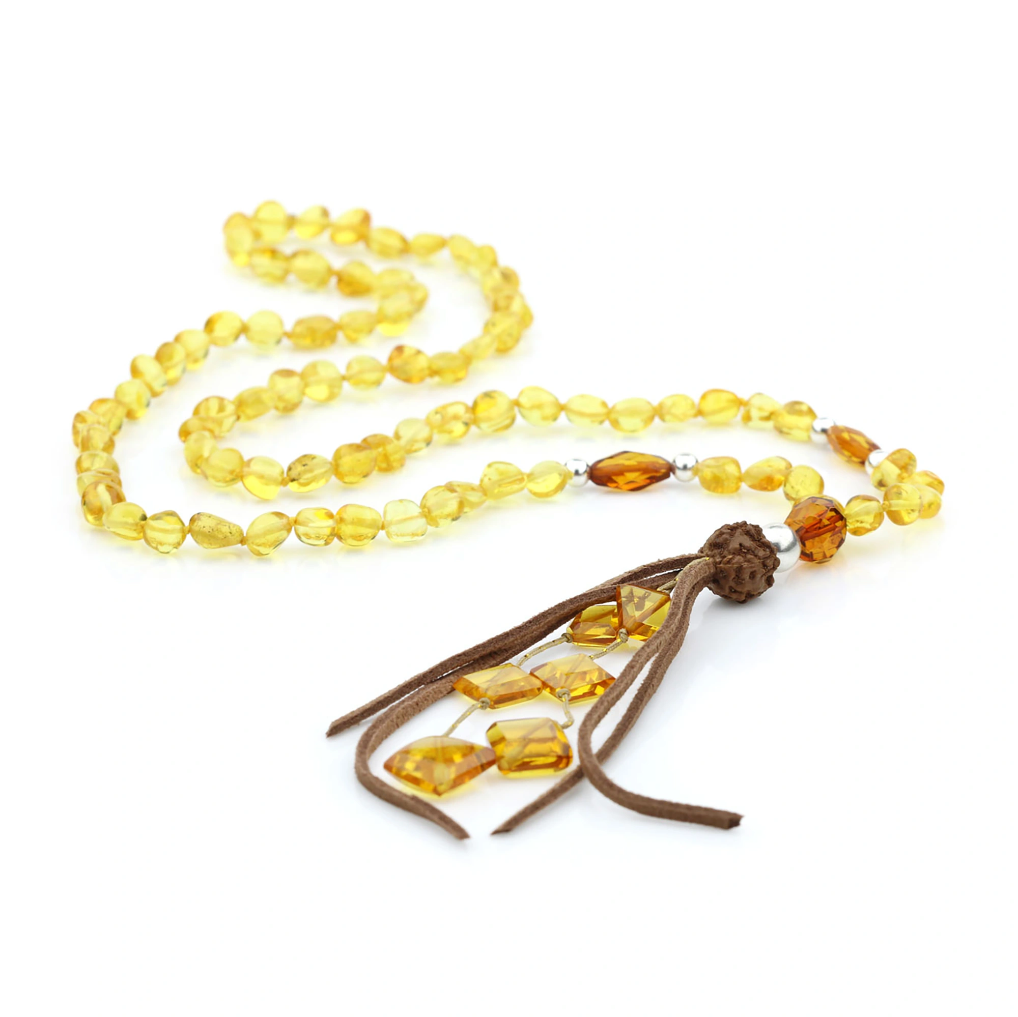 NATURAL BALTIC AMBER TASSEL NECKLACE. TASSEL14