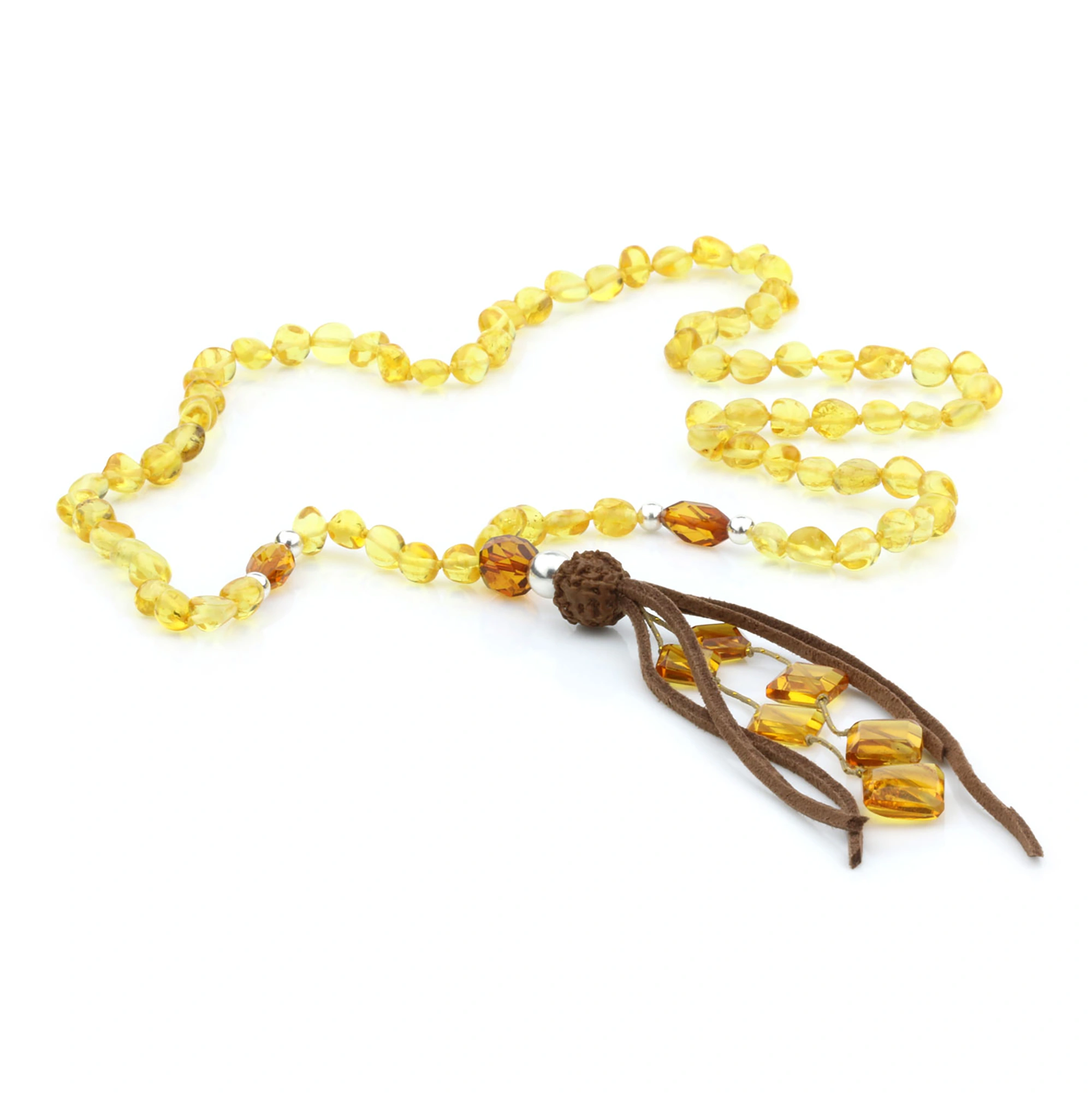 NATURAL BALTIC AMBER TASSEL NECKLACE. TASSEL14