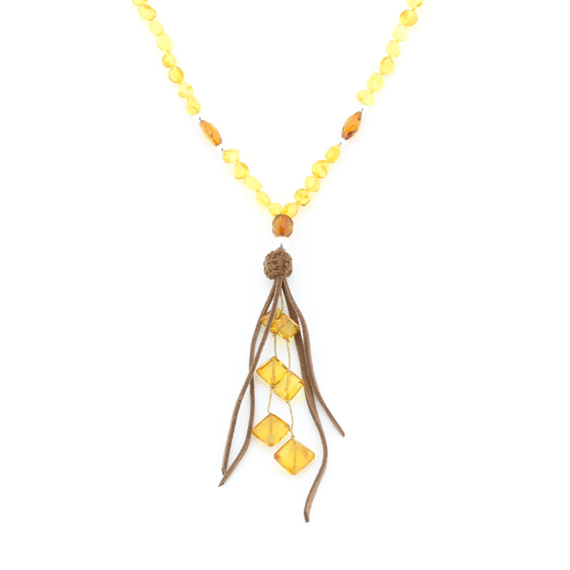 NATURAL BALTIC AMBER TASSEL NECKLACE. TASSEL14