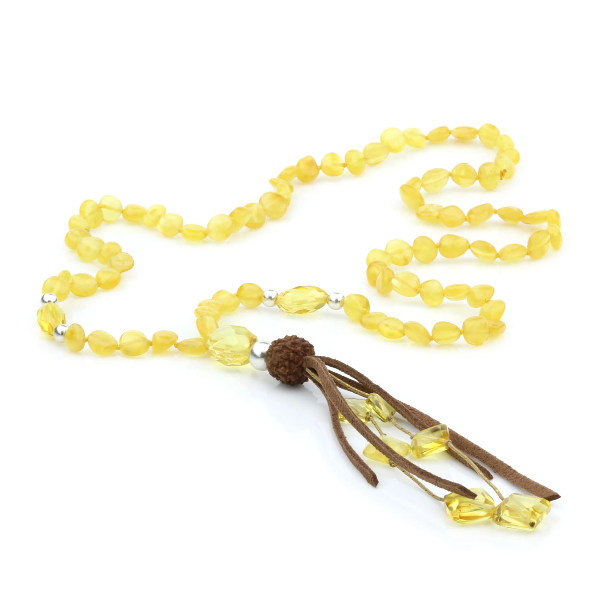 NATURAL BALTIC AMBER TASSEL NECKLACE. TASSEL15