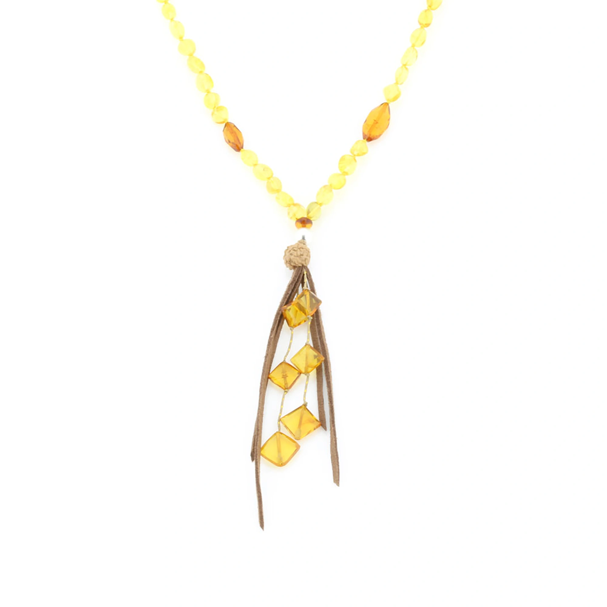 NATURAL BALTIC AMBER TASSEL NECKLACE. TASSEL16