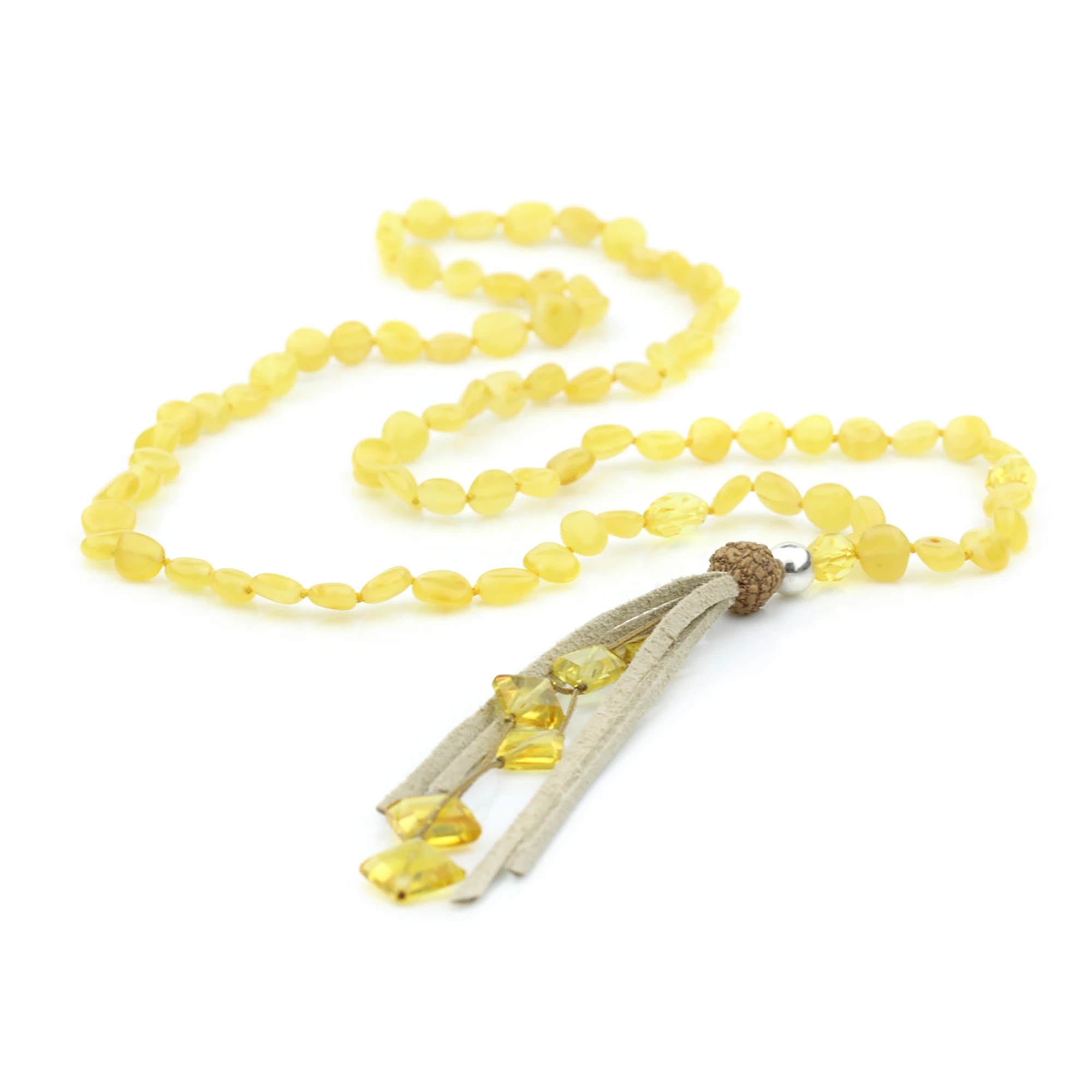 NATURAL BALTIC AMBER TASSEL NECKLACE. TASSEL17