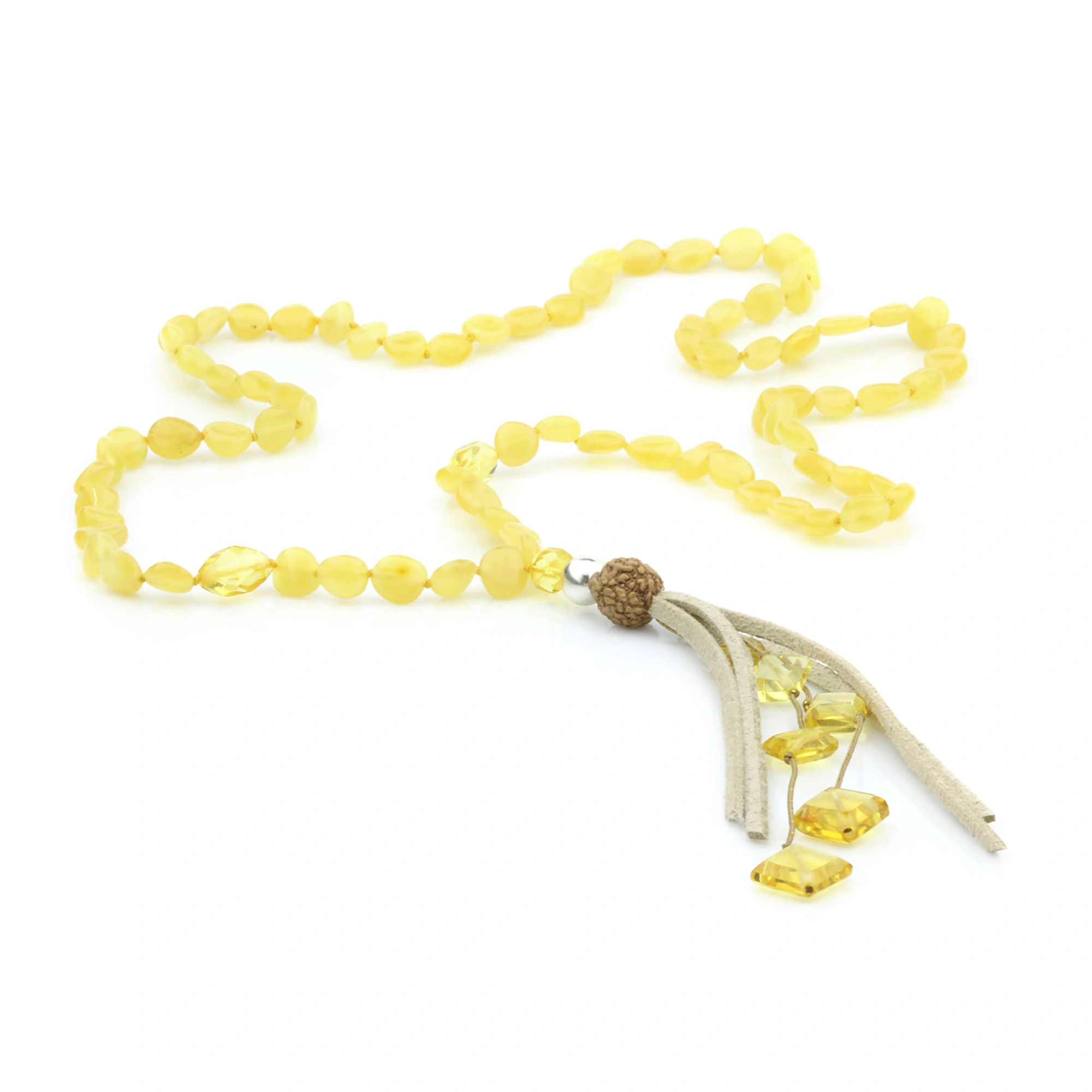 NATURAL BALTIC AMBER TASSEL NECKLACE. TASSEL17