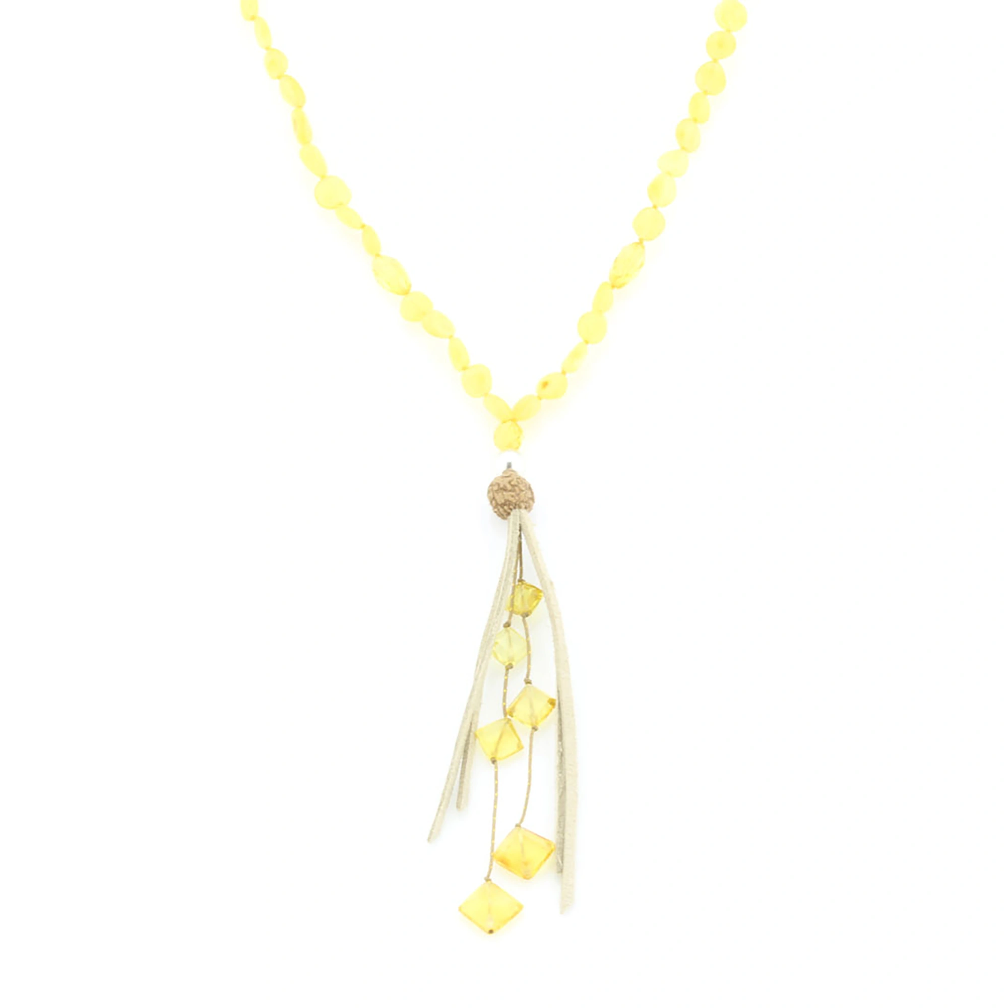 NATURAL BALTIC AMBER TASSEL NECKLACE. TASSEL17
