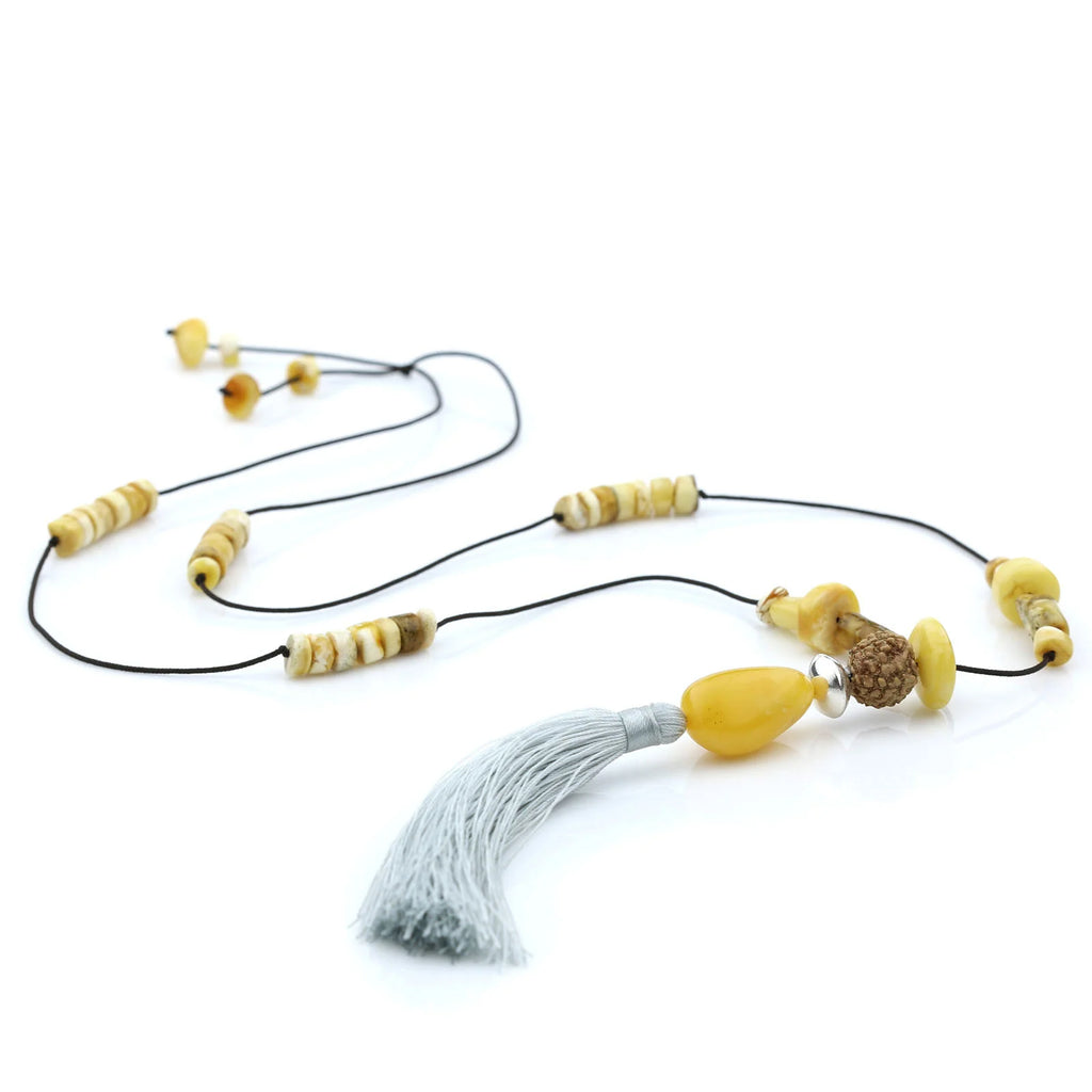 NATURAL BALTIC AMBER TASSEL NECKLACE. TASSEL02