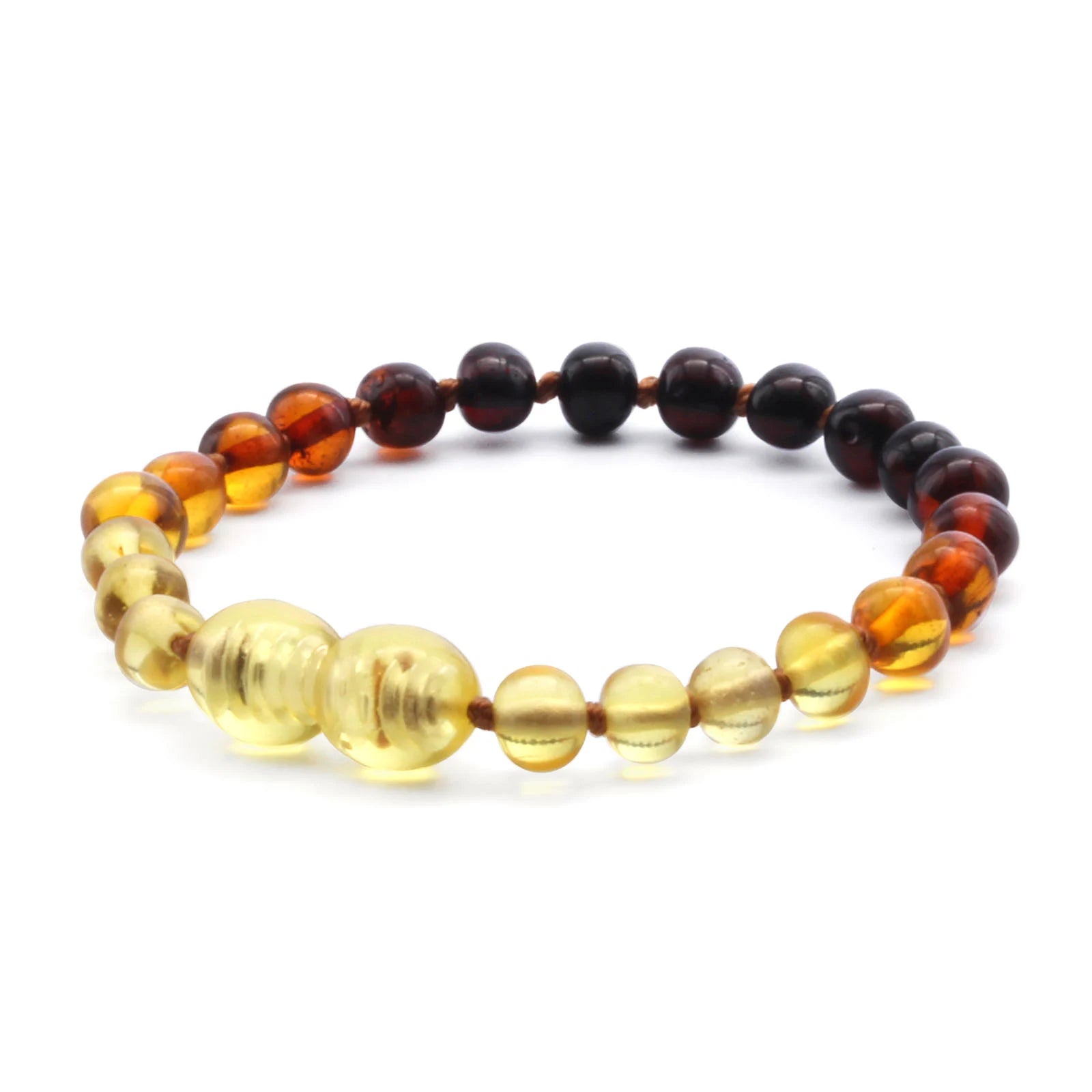 BALTIC AMBER BRACELET FOR KIDS. BAROQUE. XB54R1