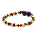 Baltic Amber Teething Bracelet. Roundel Multicolour 4mm - RO34