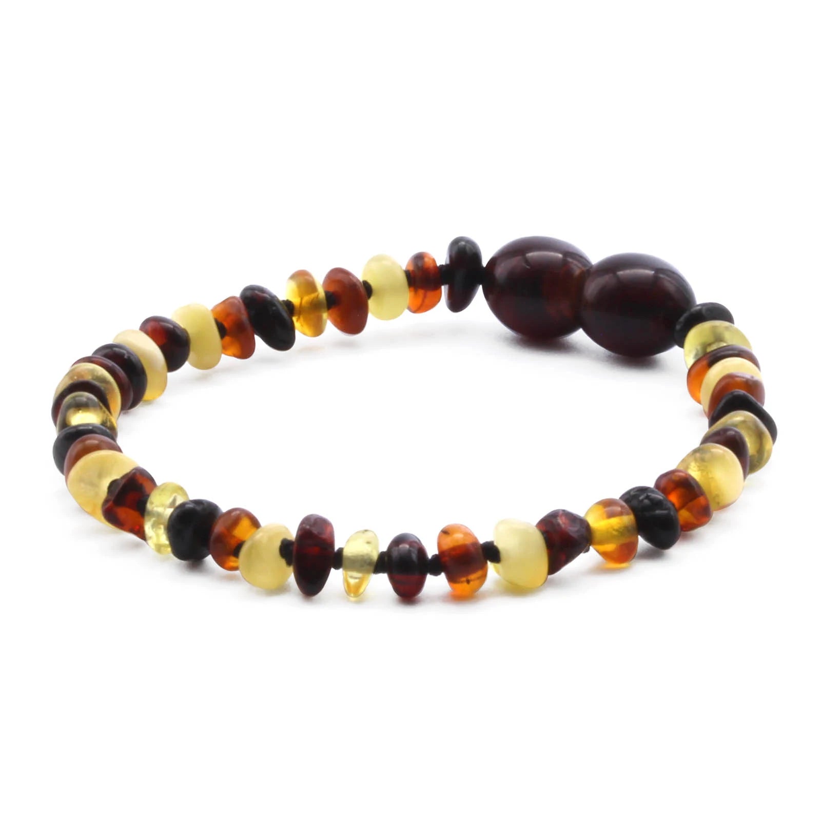 Baltic Amber Teething Bracelet. Roundel Multicolour 4mm - RO34