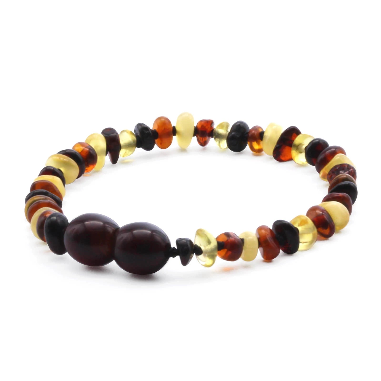 Baltic Amber Teething Bracelet. Roundel Multicolour 4mm - RO34