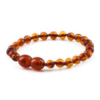 Baltic Amber Teething Bracelet. Baroque Cognac 5mm - XB54C