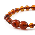 Baltic Amber Teething Bracelet. Baroque Cognac 5mm - XB54C