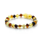 Baltic Amber Teething Bracelet. Baroque Multicolour 5mm - BA68