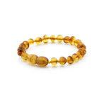 Baltic Amber Teething Bracelet. Baroque Light Cognac 5mm - BA70