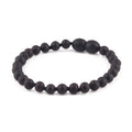 Natural Baltic Amber Junior Bracelet. Baroque Black 5mm - XB54BM