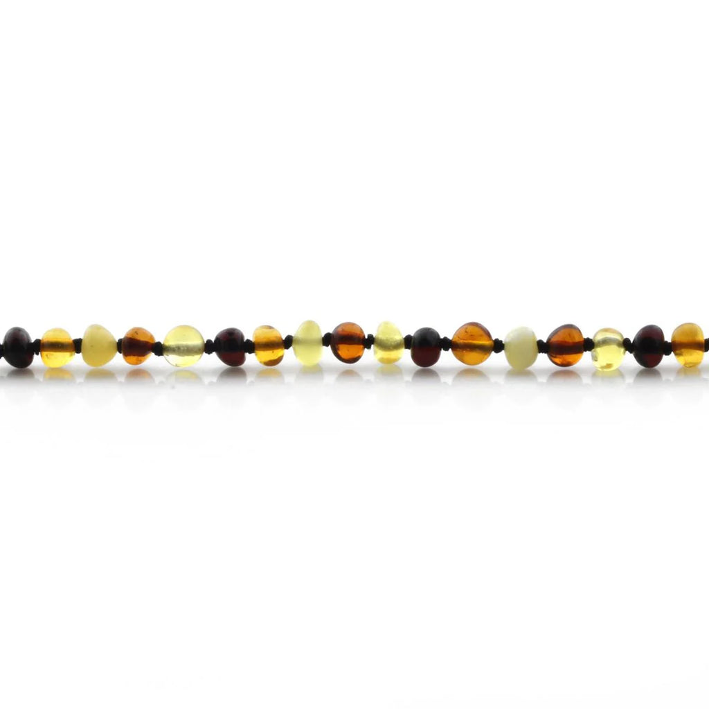 Baltic Amber Teething Necklace. Baroque Multicolour 5mm - BA5