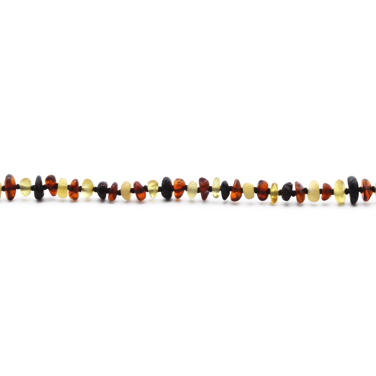 Baltic Amber Teething Bracelet. Roundel Multicolour 4mm - RO34