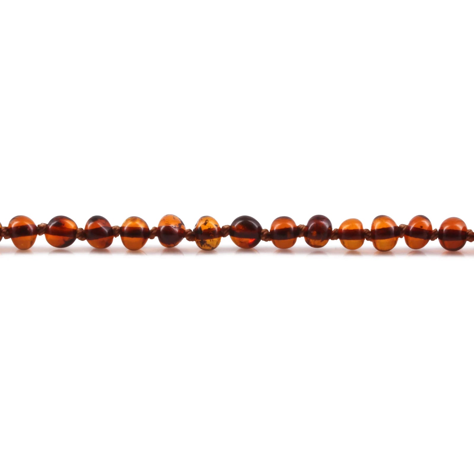 Baltic Amber Teething Necklace. Baroque Cognac 5mm - XB54C