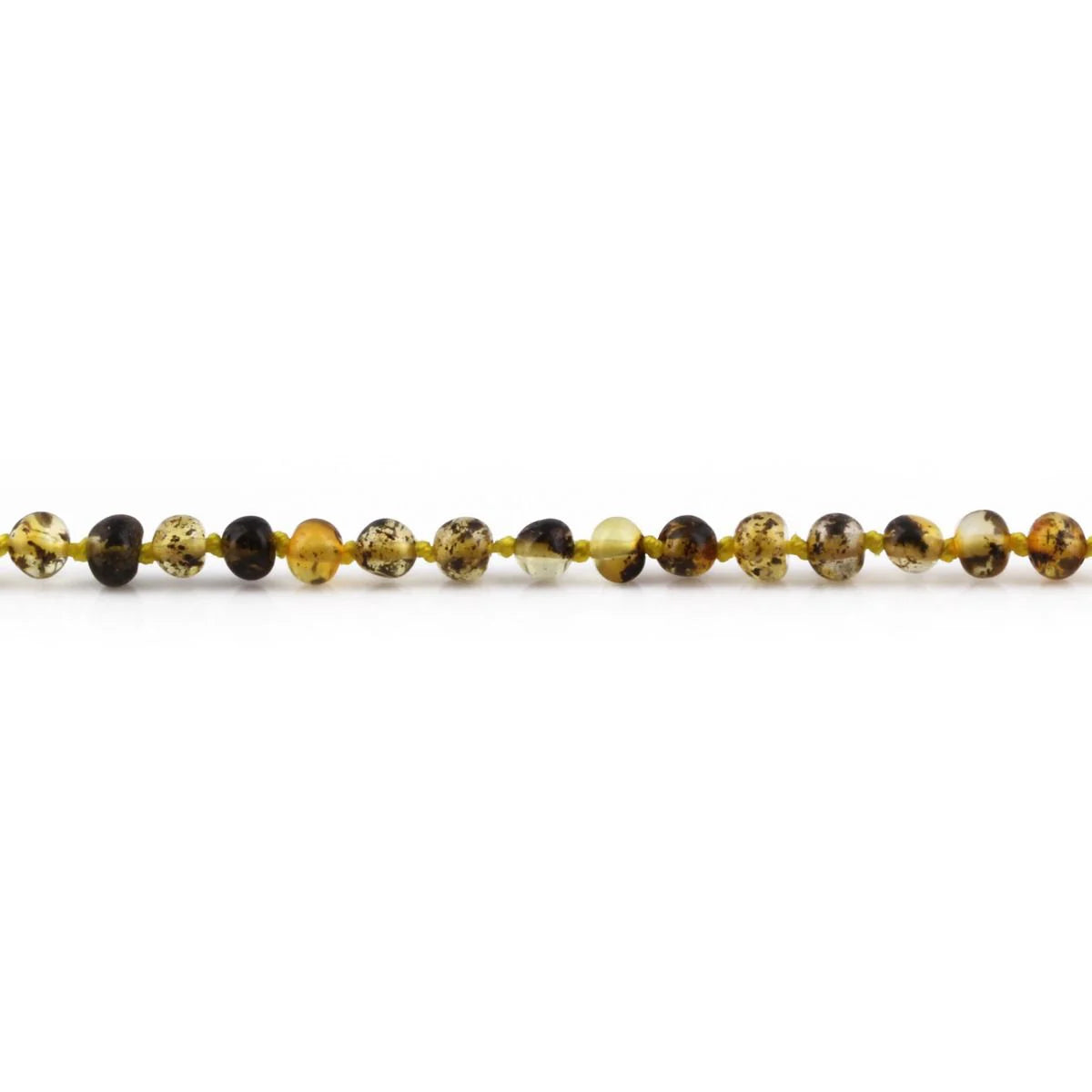 Baltic Amber Teething Necklace. Baroque Green 5mm - BA83