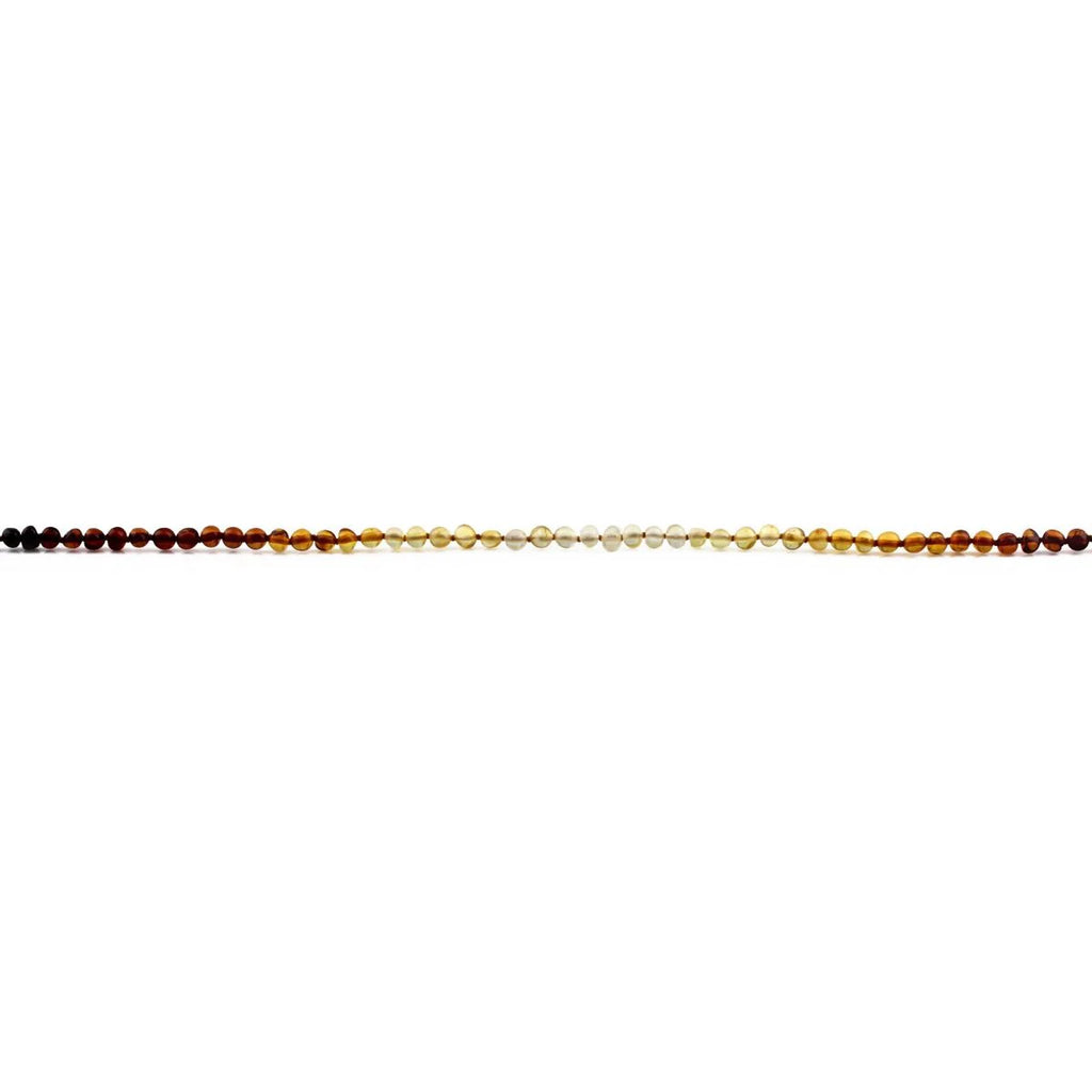 Baltic Amber Teething Bracelet. Baroque Rainbow 5mm - BA66