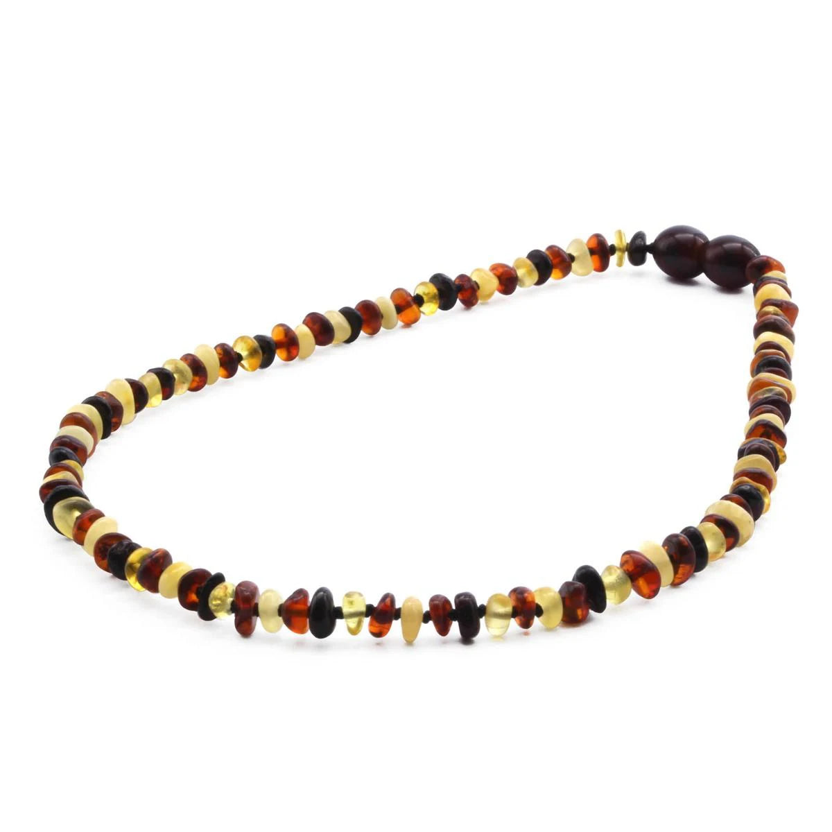 Baltic Amber Teething Necklace. Roundel Multicolour 4mm - RO33