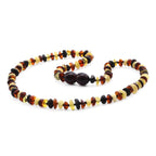 Baltic Amber Teething Necklace. Roundel Multicolour 4mm - RO33