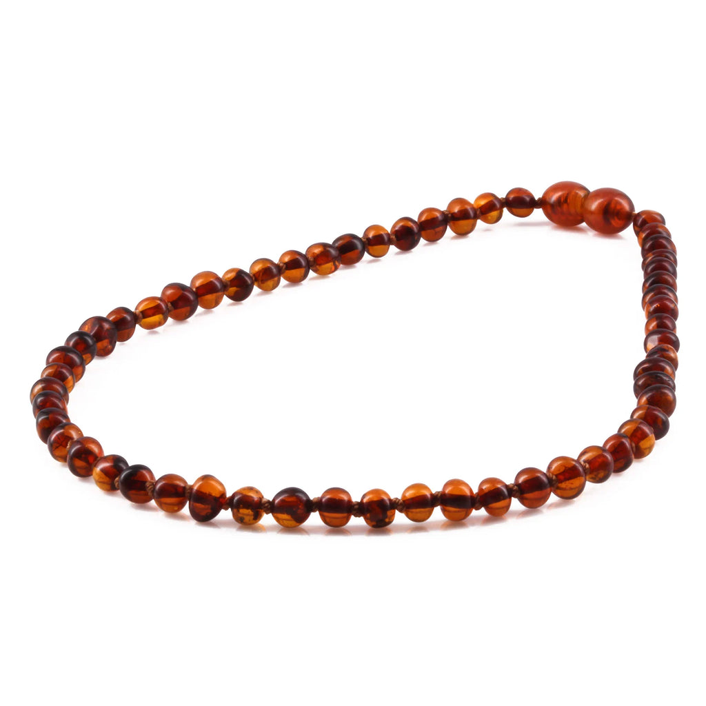 Baltic Amber Teething Necklace. Baroque Cognac 5mm - BA8