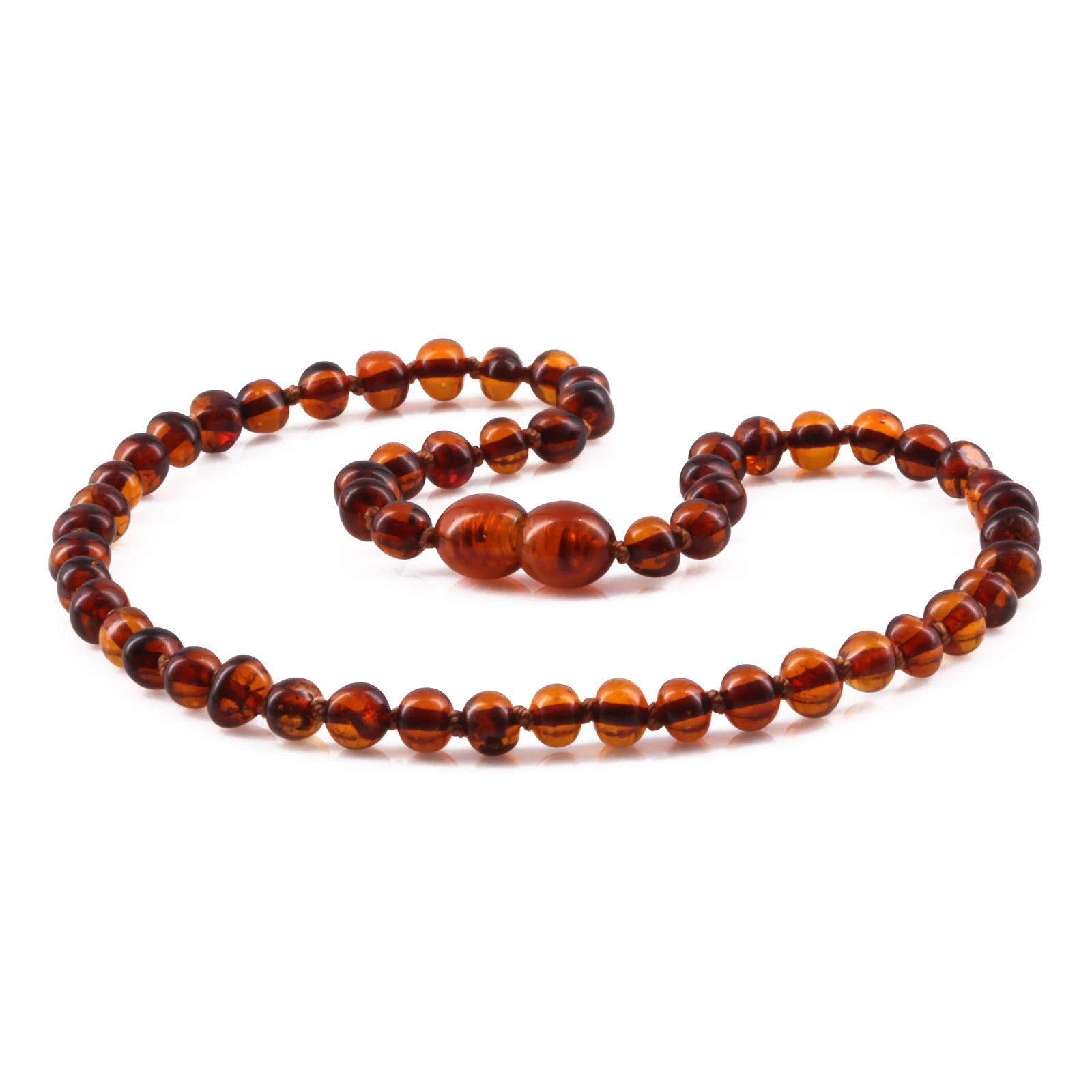 Baltic Amber Teething Necklace. Baroque Cognac 5mm - XB54C