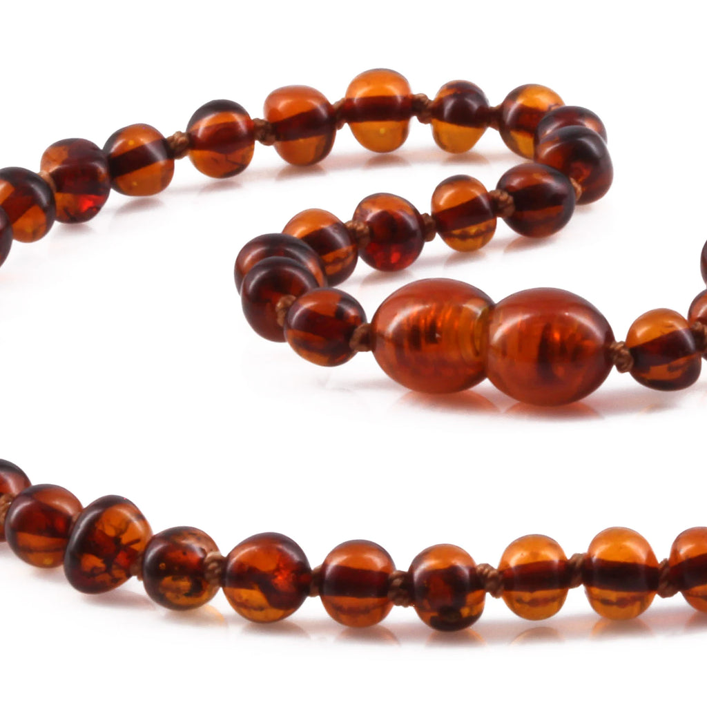 Baltic Amber Teething Necklace. Baroque Cognac 5mm - BA8