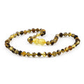 Baltic Amber Teething Necklace. Baroque Green 5mm - BA83