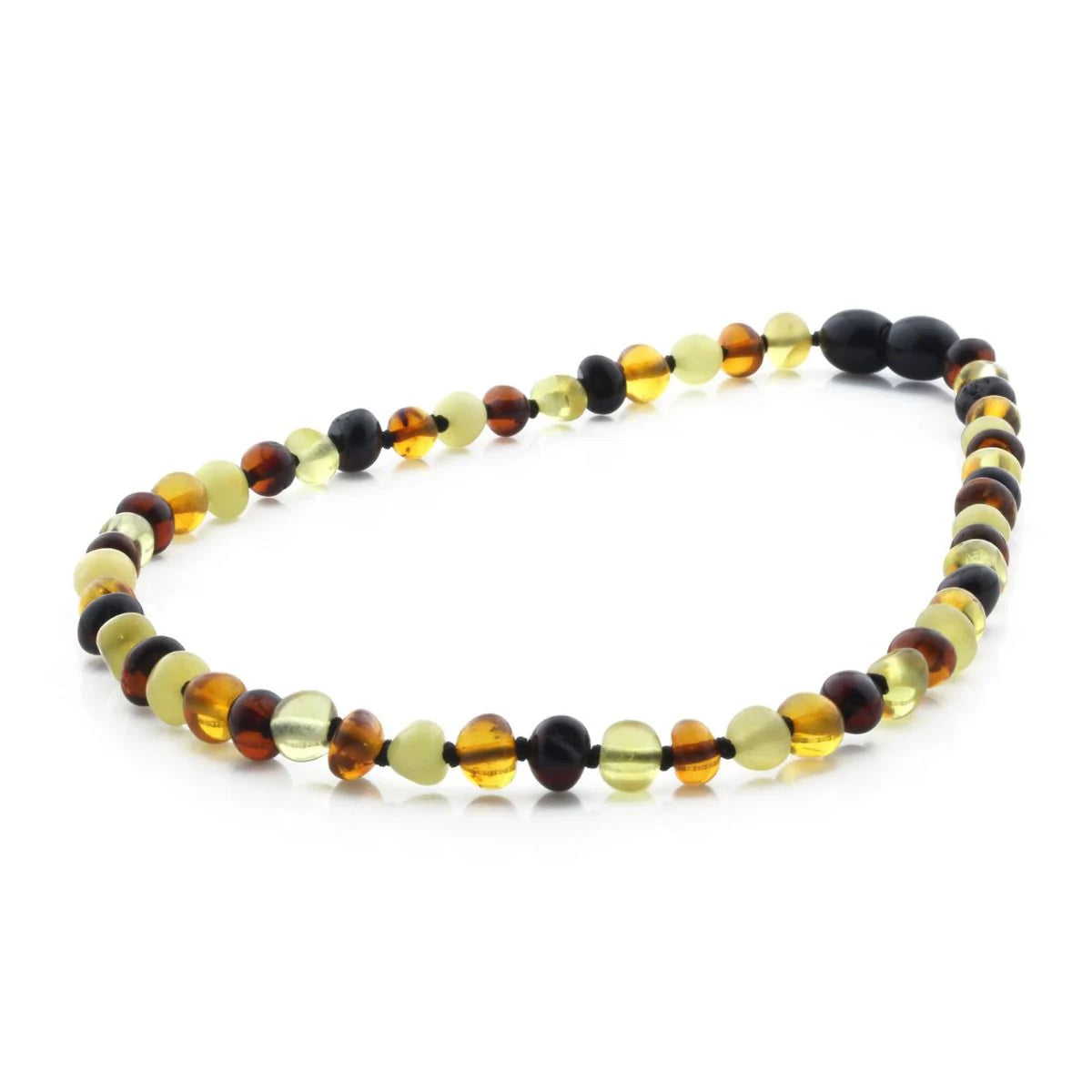 Baltic Amber Teething Necklace. Baroque Multicolour 5mm - BA15