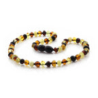 Baltic Amber Teething Necklace. Baroque Multicolour 5mm - BA5
