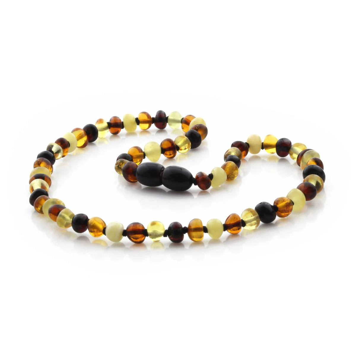 Baltic Amber Teething Necklace. Baroque Multicolour 5mm - BA5