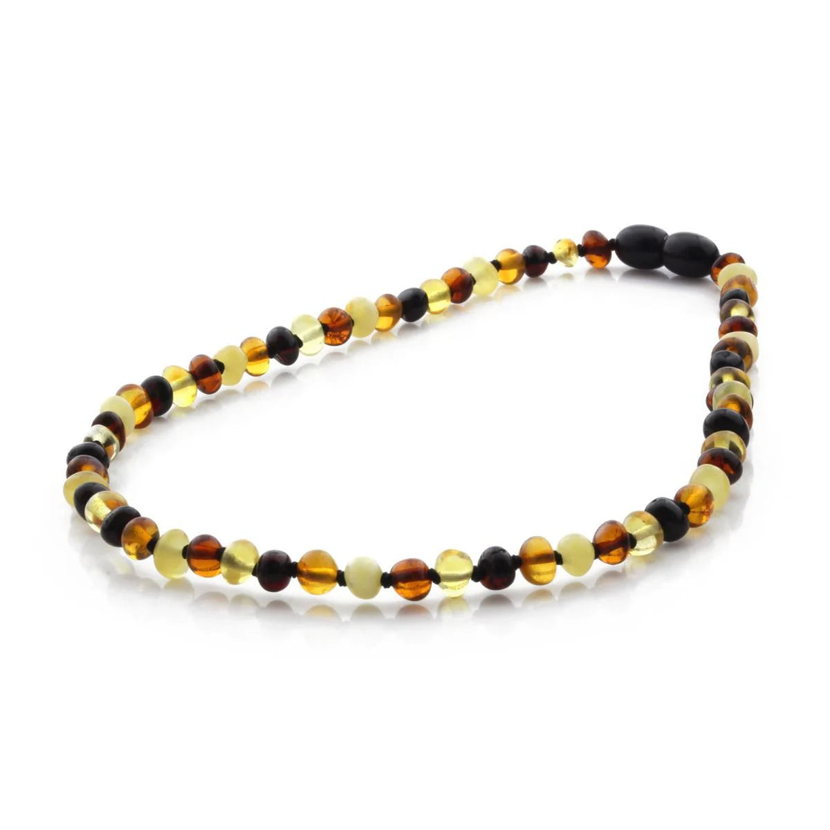 Baltic Amber Teething Necklace. Baroque Multicolour 5mm - BA5