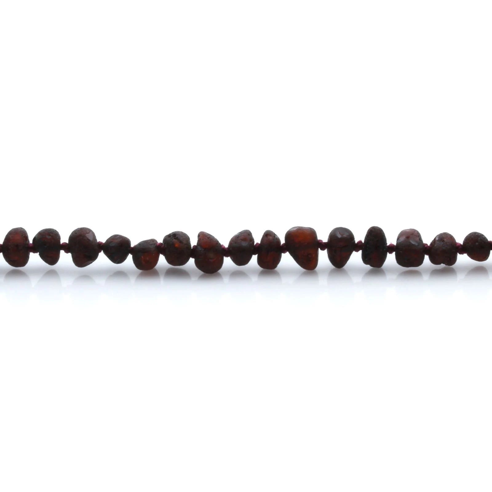 Baltic Amber Teething Bracelet. Baroque Dark Cognac 5mm - BA93