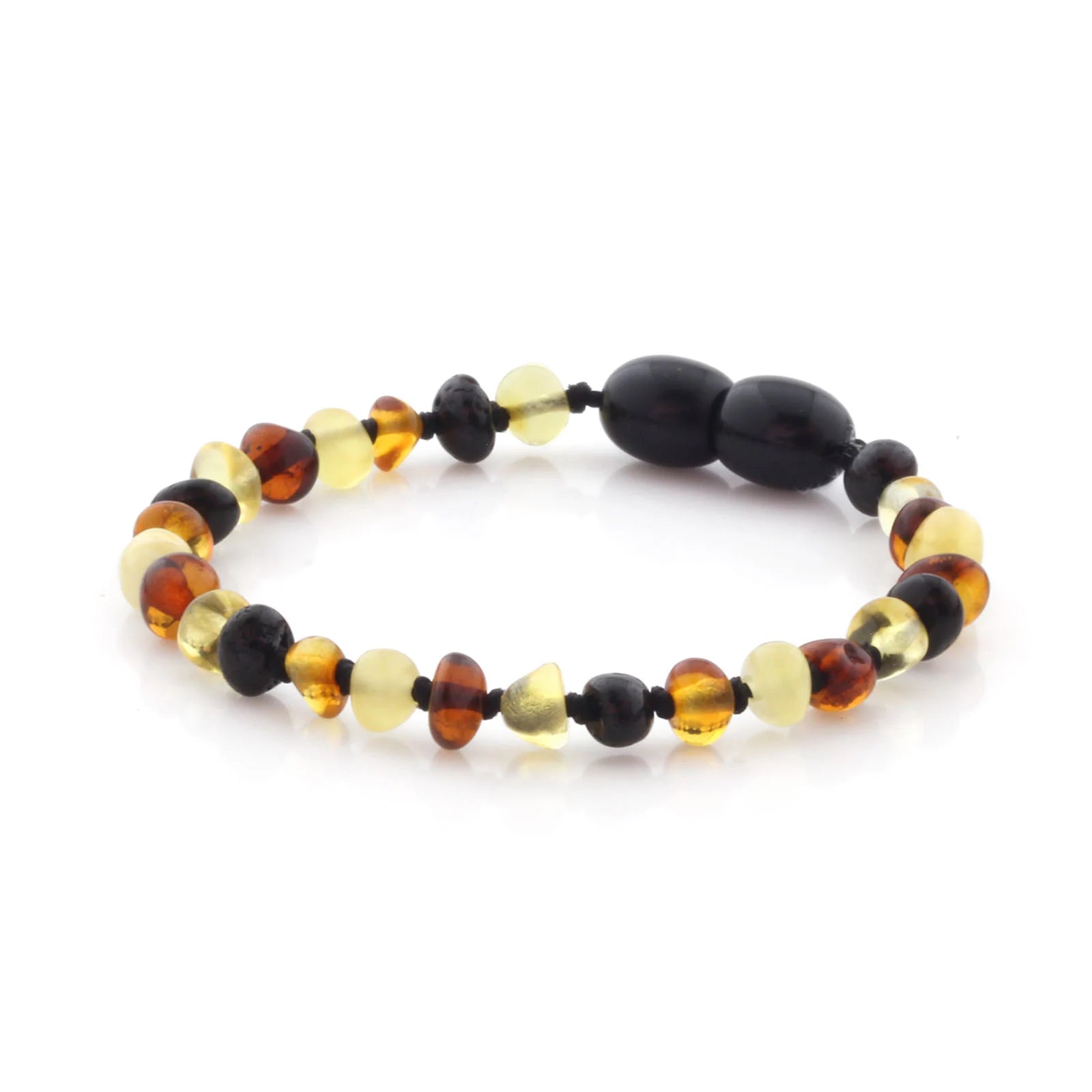 Baltic Amber Teething Bracelet. Baroque Multicolour 4mm - BA108