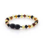 Baltic Amber Teething Bracelet. Baroque Multicolour 4mm - BA108