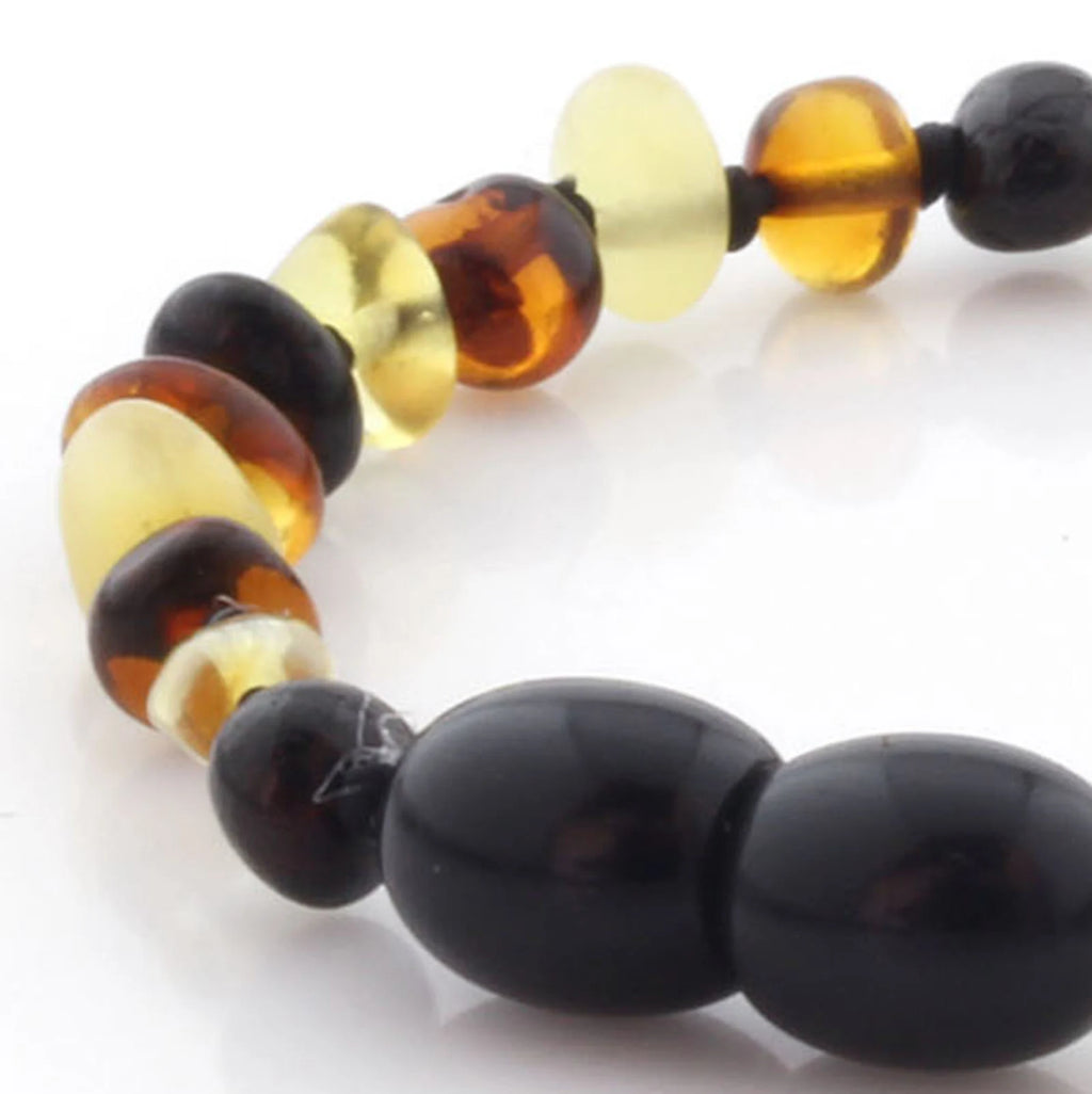 Baltic Amber Teething Bracelet. Baroque Multicolour 4mm - BA108