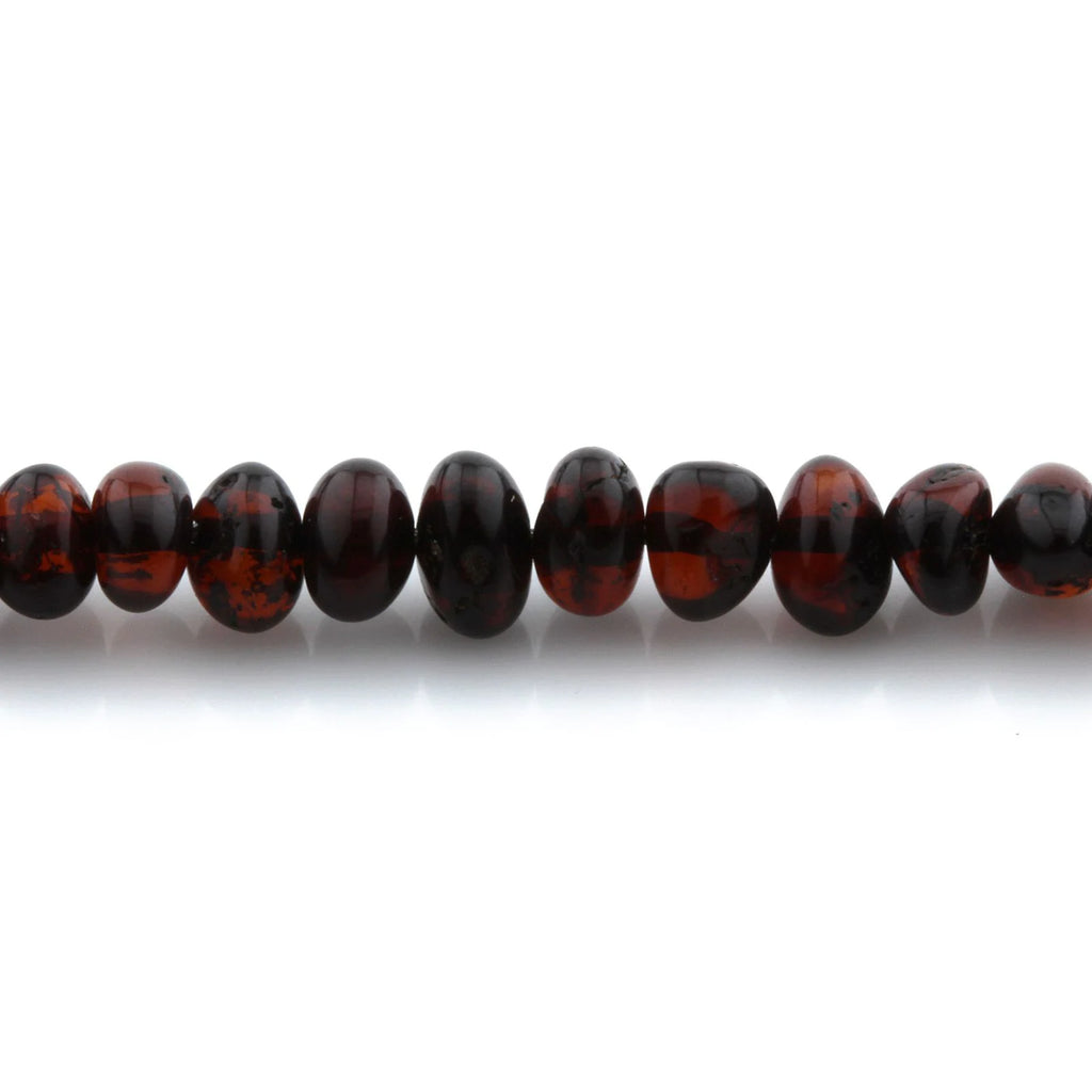 Adult Baltic Amber & 925 Sterling Silver Clasp Bracelet 18cm. Ba Dark Cognac s.