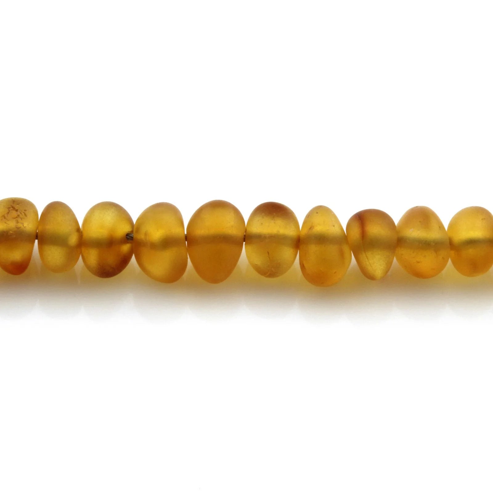 Adult Baltic Amber & 925 Sterling Silver Clasp Necklace 45cm. Ba Light Cognac Matte S.
