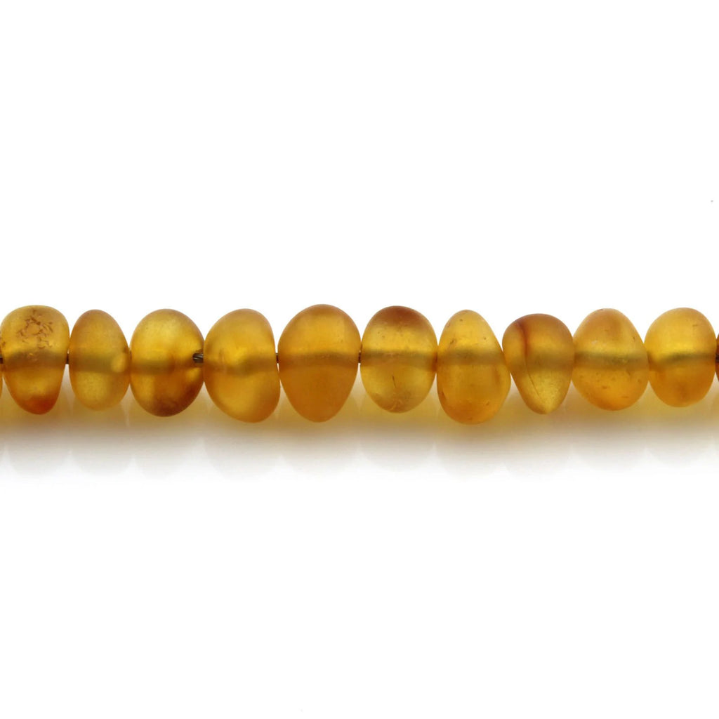 Adult Baltic Amber & 925 Sterling Silver Clasp Bracelet 18cm. Ba Light Cognac Matte s.