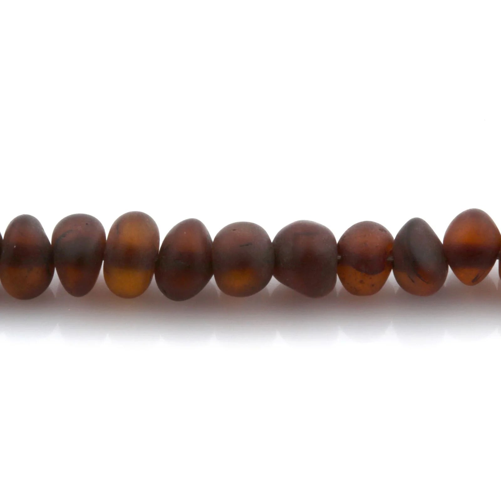 Adult Baltic Amber & 925 Sterling Silver Clasp Necklace 45cm. Ba Dark Cognac Matte s.