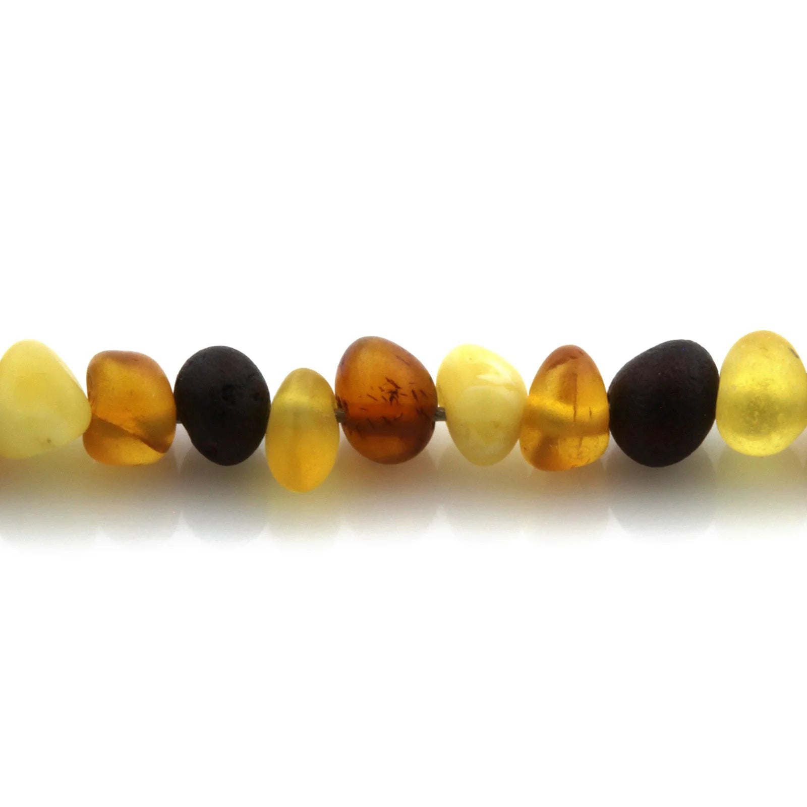 Adult Baltic Amber & 925 Sterling Silver Clasp Necklace 45cm. Ba Multicolor Matte s.