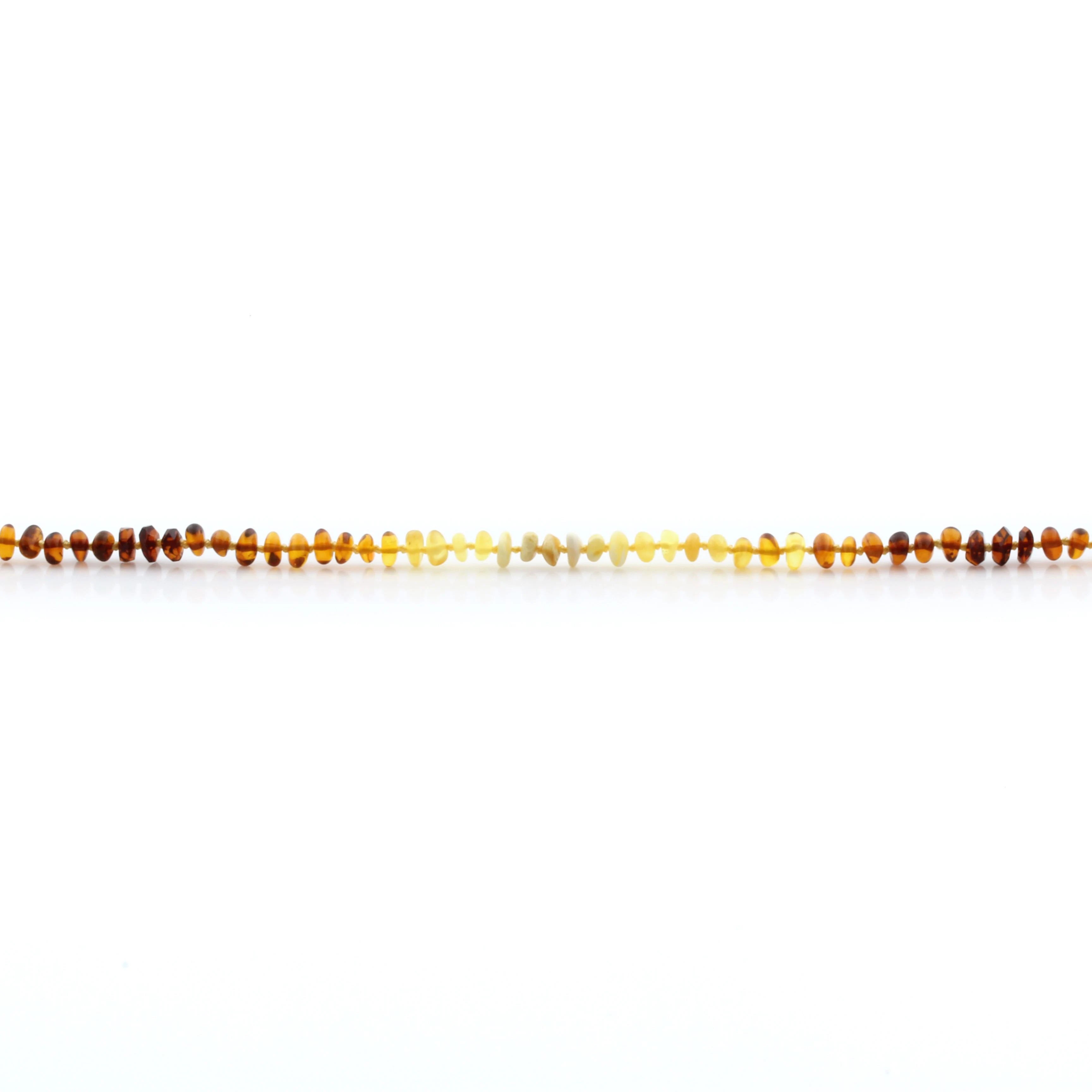 Natural Baltic Amber Teething Necklace. Round Flat LE80
