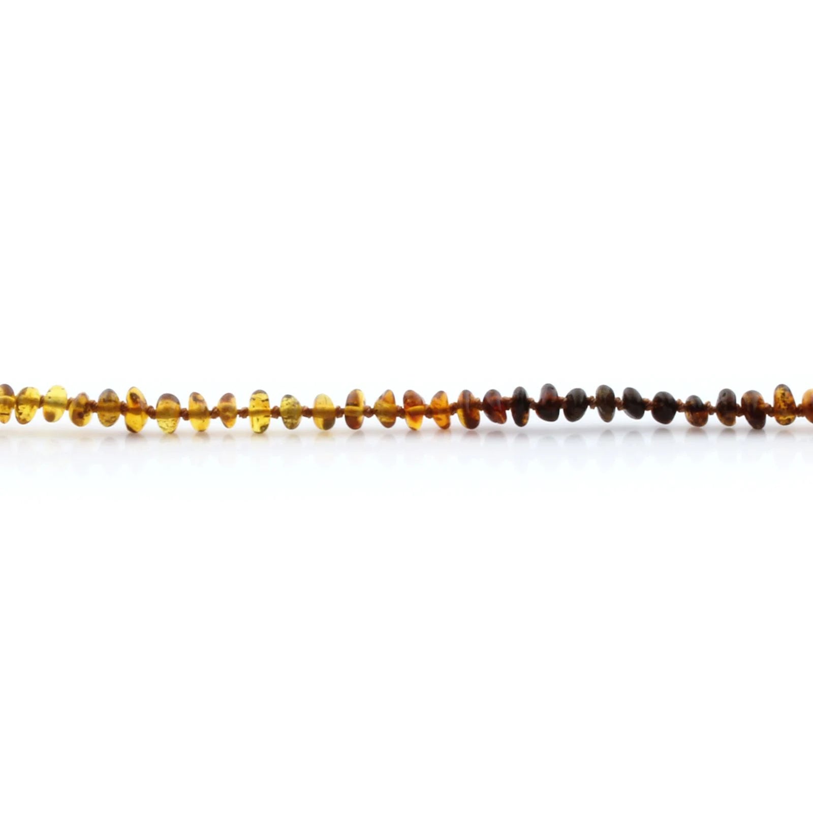Natural Baltic Amber Teething Necklace. Round Flat LE87