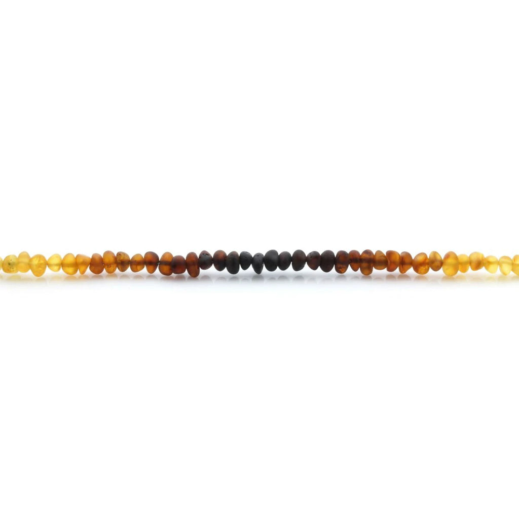 Adult Baltic Amber & 925 Sterling Silver Clasp Bracelet 18cm. Ba Rainbow I Matte A S.